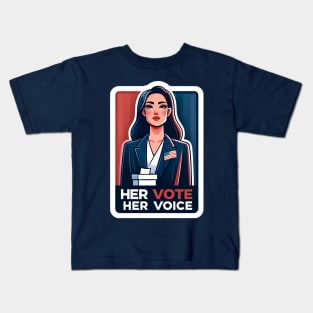 Her Vote, Her Voice - Business Leader Corporate Woman Election Kids T-Shirt